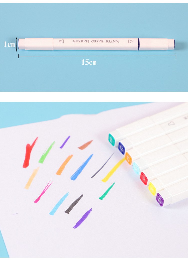 Multi Colored Art Marker Set 12 18 24 36 48 Colors Highlighter Marker Pen Double Tips
