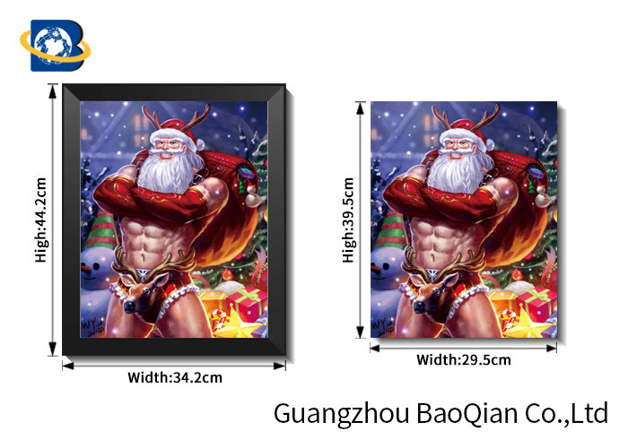 Unique Designer Christmas Father 3d Picture , 30x40cm 3d Stock Wallpaper With Black Frame