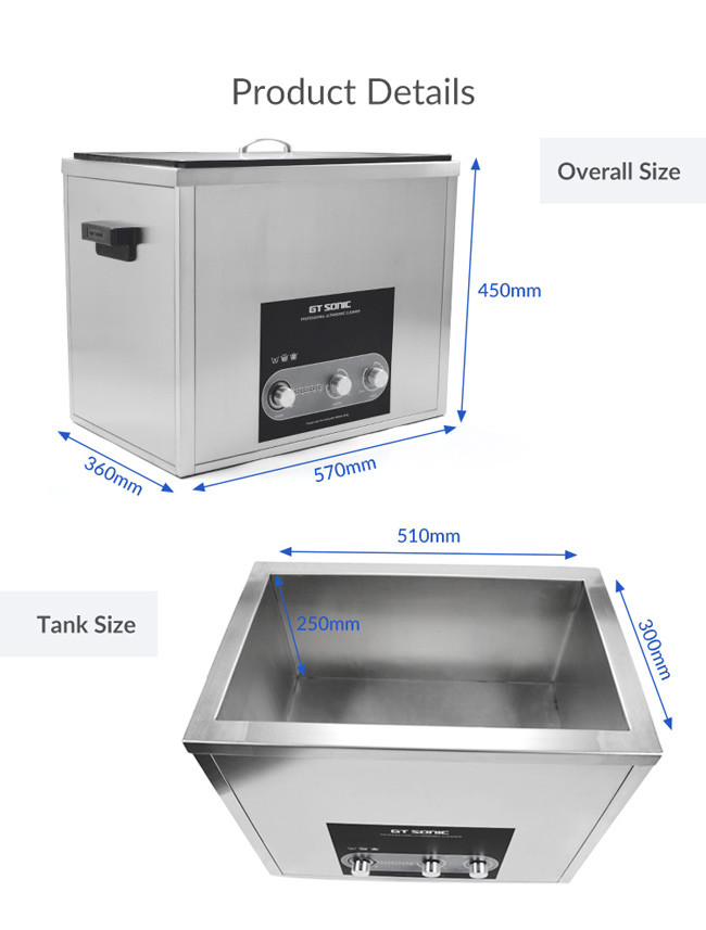 Industrial Knob Control Household Ultrasonic Cleaner for Greases Dirt