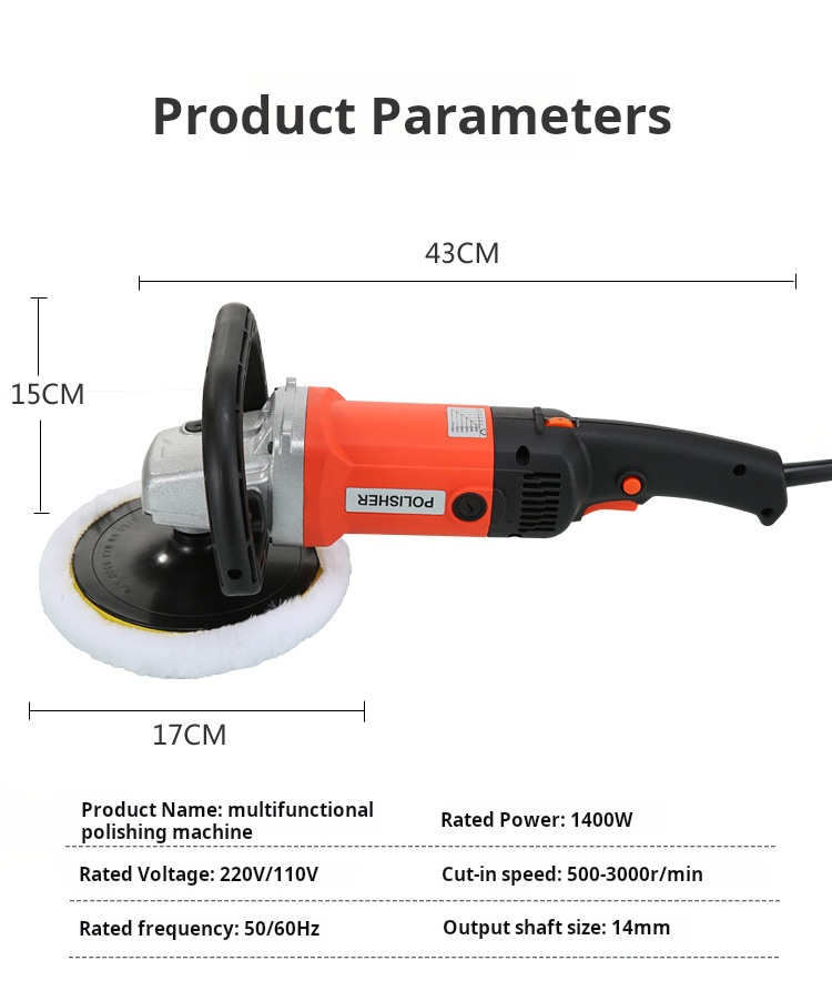 1400W Multi Function Power Buffer Polisher With Polishing Disc