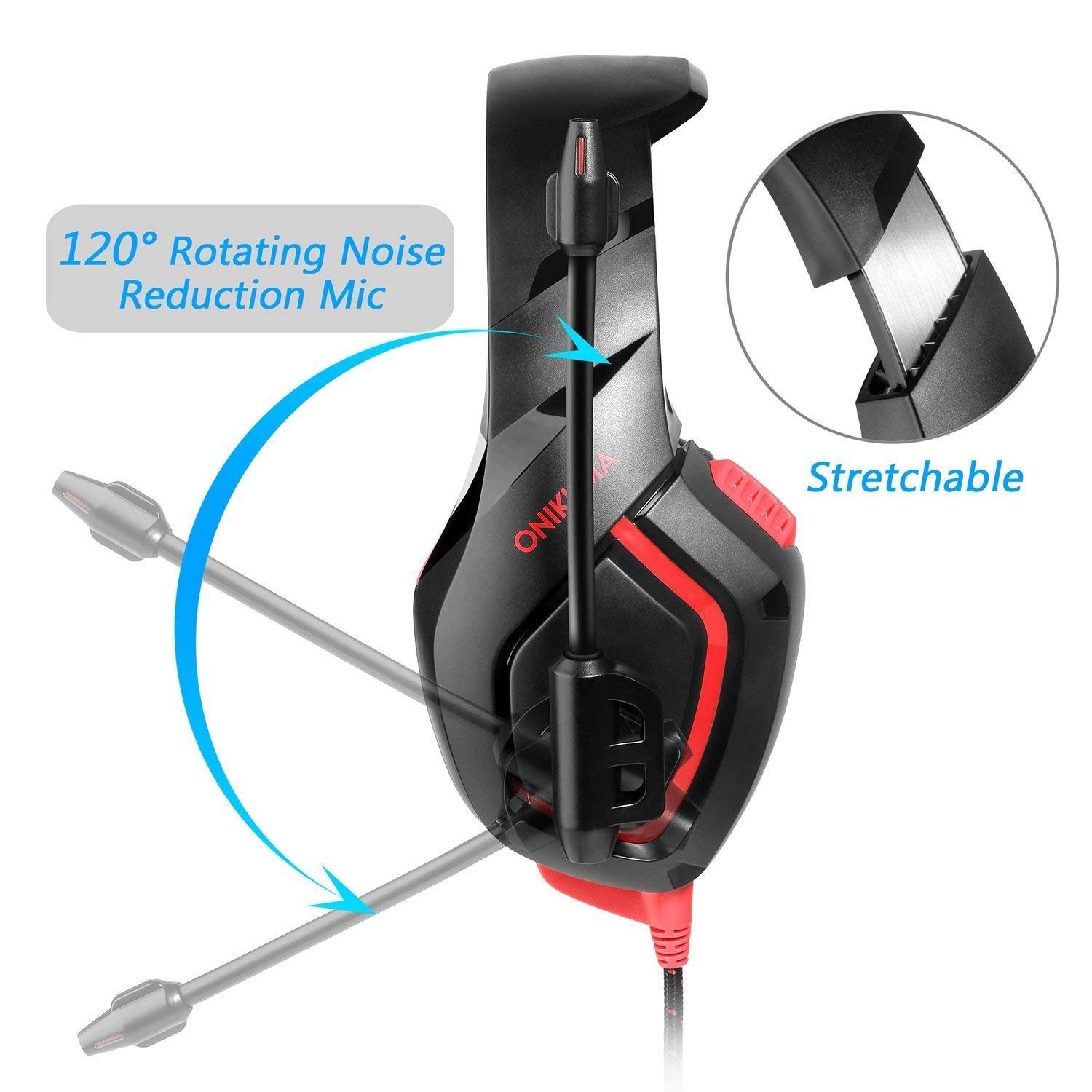 Over Ear 3.5mm Onikuma K1b USB Gaming Headset