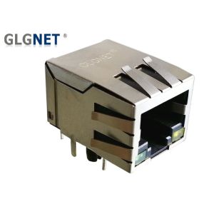 Tab Down RJ45 Single Port Magnetic RJ45 Connector 1 x 1 Green Yellow LEDs