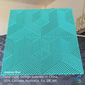 Modern Square Matte Surface Garage Floor Tiles in Grey