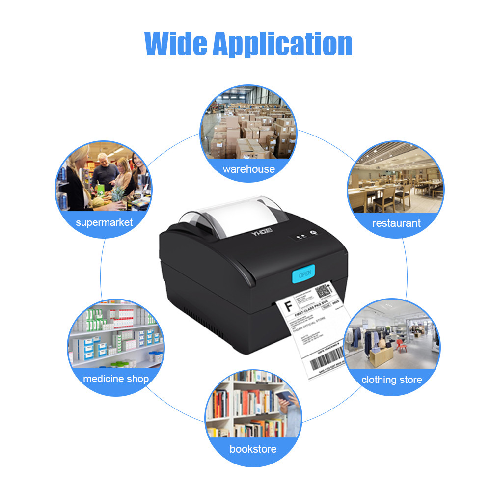 80MM Thermal Barcode Printer Bluetooth Thermal Sticker Label Printer 160mm/Sec