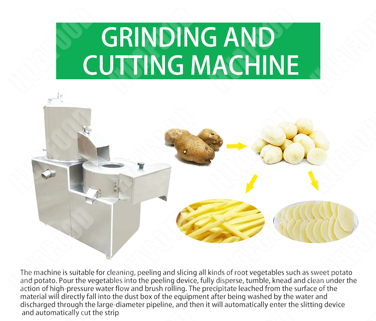 Commercial potato peeler machine / potato washing peeling cutting machine