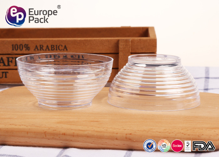 Food Grade Washable Plastic Round Dessert Cups 3Oz Clear Plastic Salad Bowls