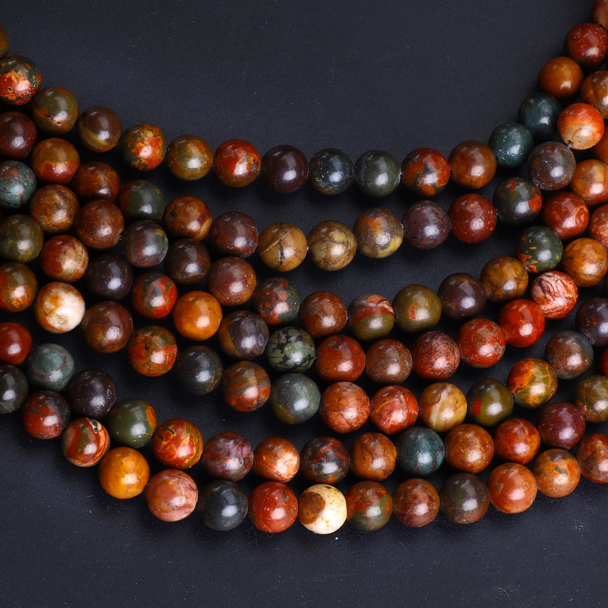 Red Turquoise Round Bead Natural Crystal Gemstone Loose Bead Strands for DIY Jewelry Making