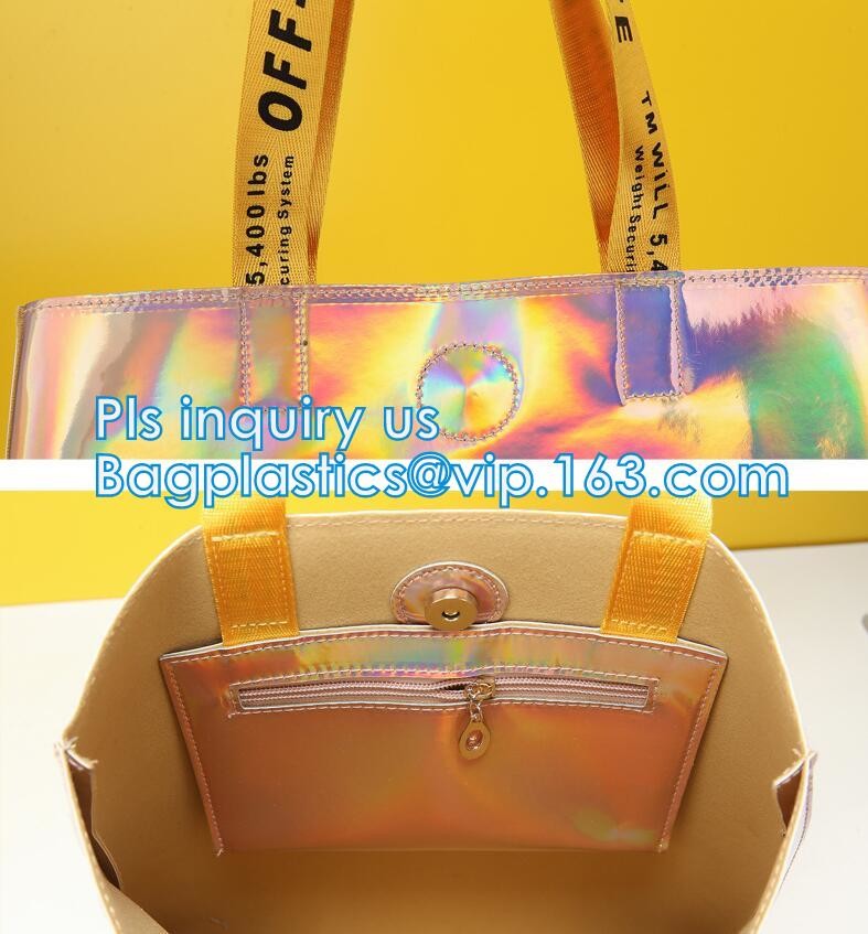 Handbag Shoulder Tote Makeup Bag, Summer Beach Clear PVC Shoulder Bag DIY Transparent Tote Bag, PVC Swim Shoulder Bag Pa