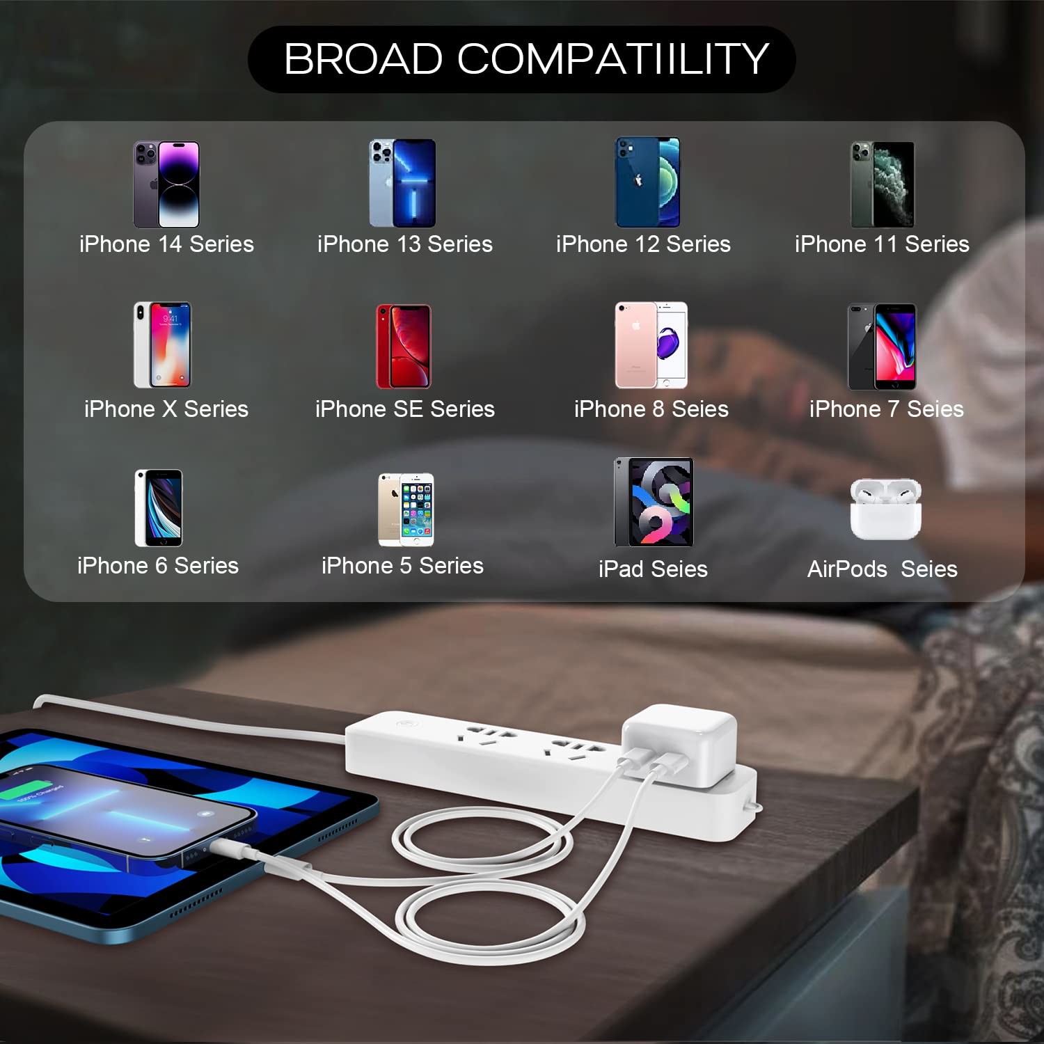 Dual USB-C Quick Wall Charger 40W Double Port Foldable USBC For IPhone