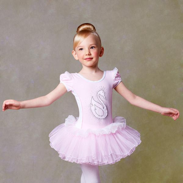 girls western performance clothing Short sleeve lace dance dress for ballet wear