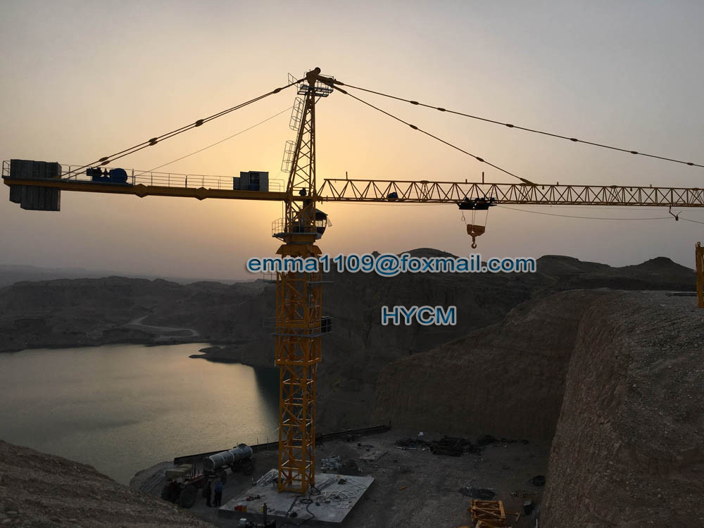 25T TC7550 75M Jib Arm Huge Topkit Types of Tower Cranes 5.0T Tip Load