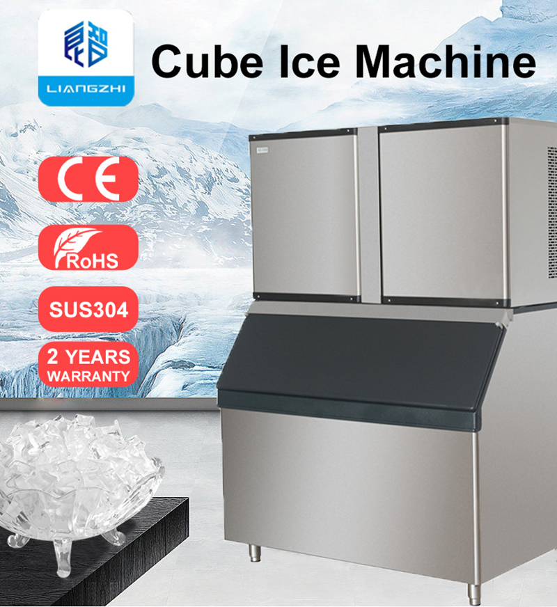 Daily 1500kg Production LZ-3300 Ice Cube Maker with Customized Logo and 500kg Ice Storage