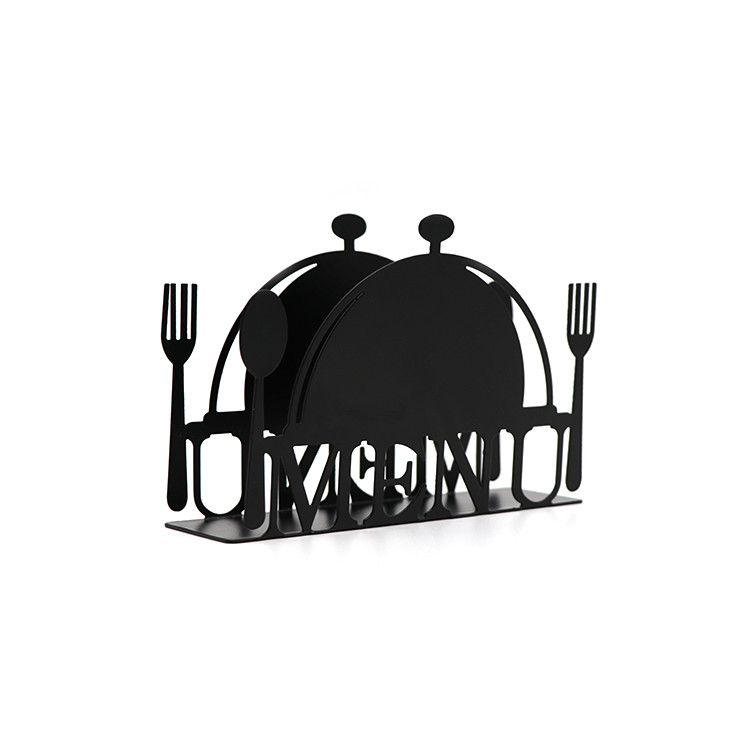 Custom Black Metal Napkin Holder Restaurant Decorative Dinner Home Decor