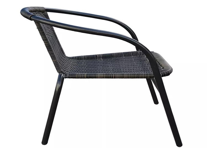 Outdoor Steel Stacking Rattan Chair For Restaurant Patio Garden Bistro