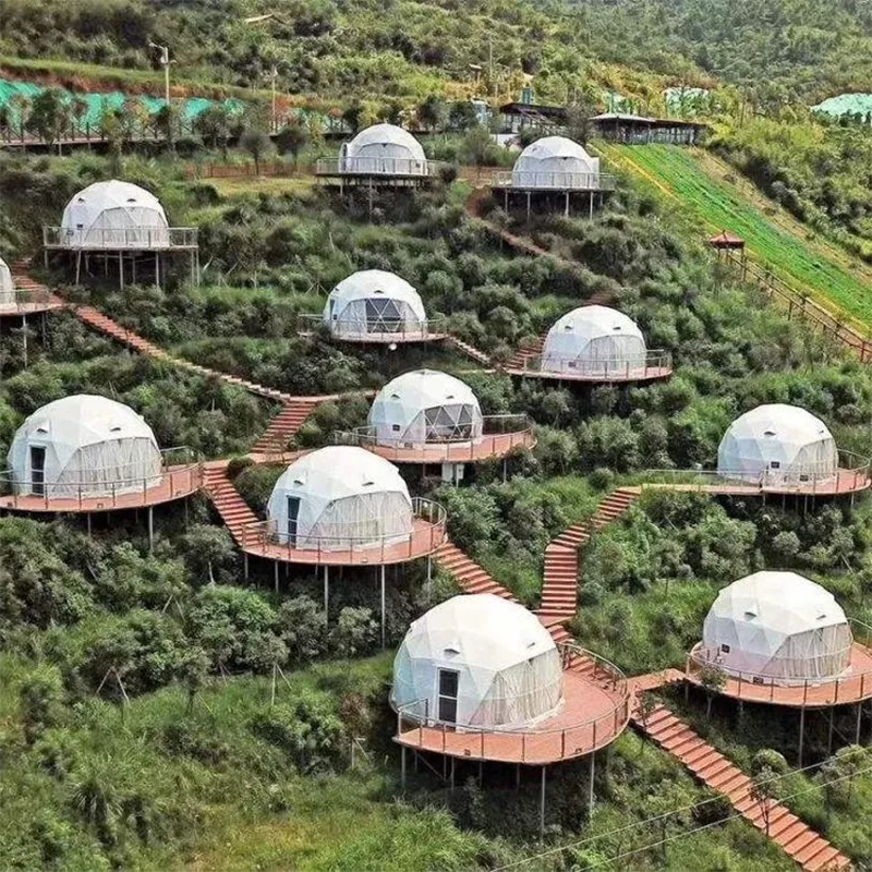 Hotel Decoration Inflatable Geodesic Dome Tent Luxury Waterproof