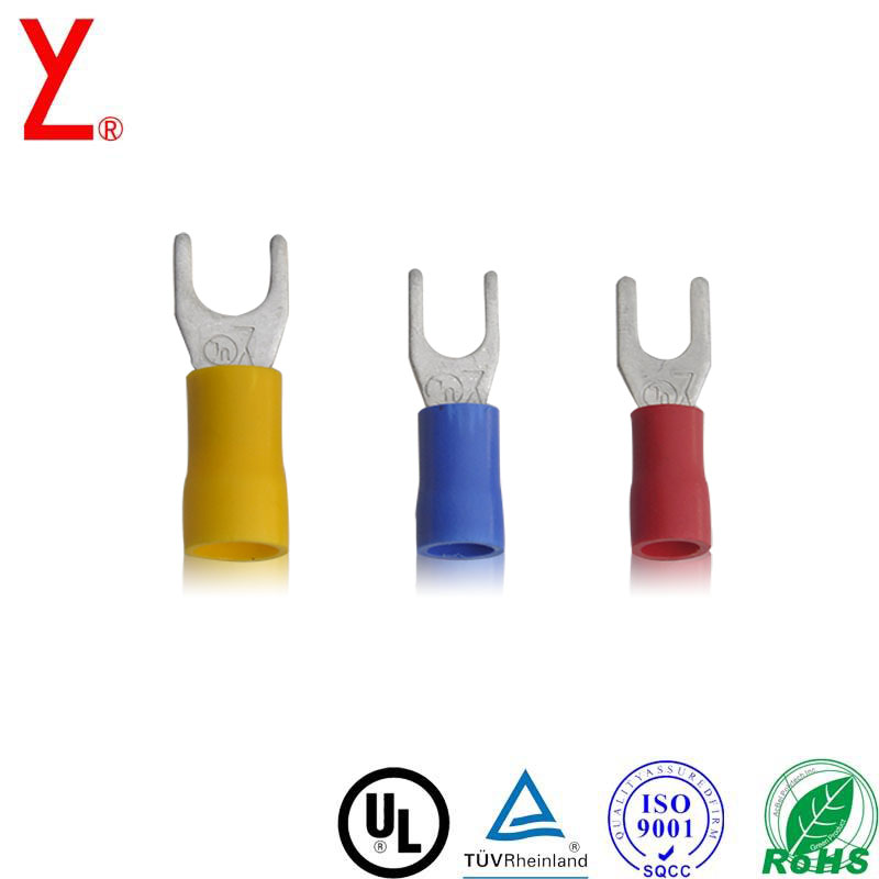 Insulated Locking 18Awg Cable Fork Terminal 1.6sqmm Red U Shaped