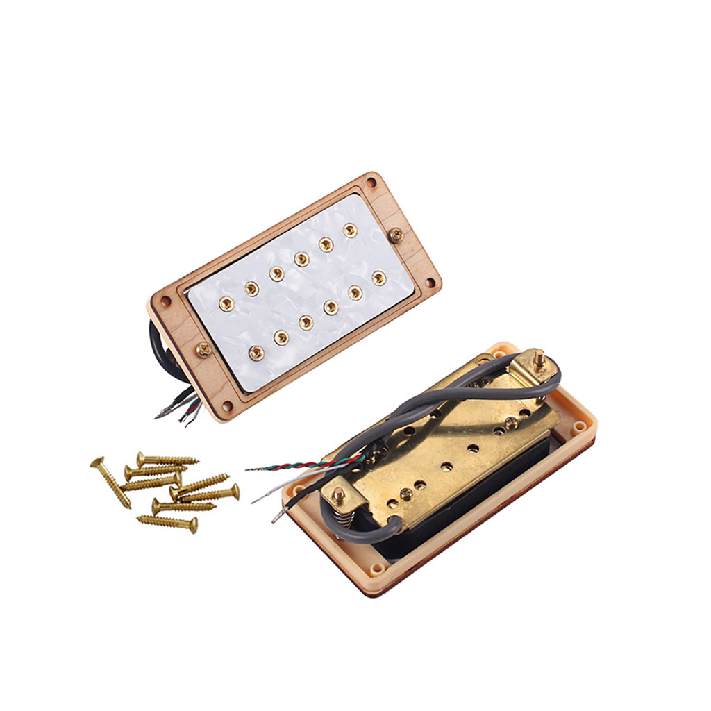 White Pearl Guitar Pickups Ceramic Electric Guitar Double Coil Humbucker Pickups Maple Wood