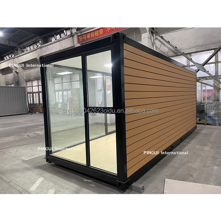 Galvanized Steel Bending 180g Prefabricated House 20ft Steel Structure Sunshine House with Garden and Wooden Mobile Design
