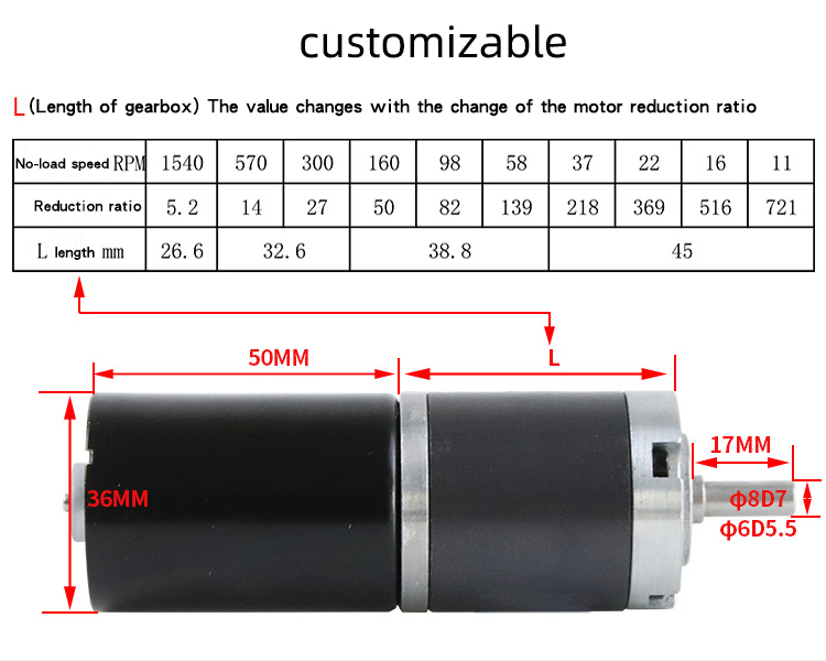 Faradyi Hot Selling 63Mm 12V 24V 36V 48V Brush Planetary Gearbox Dc Gear Motor