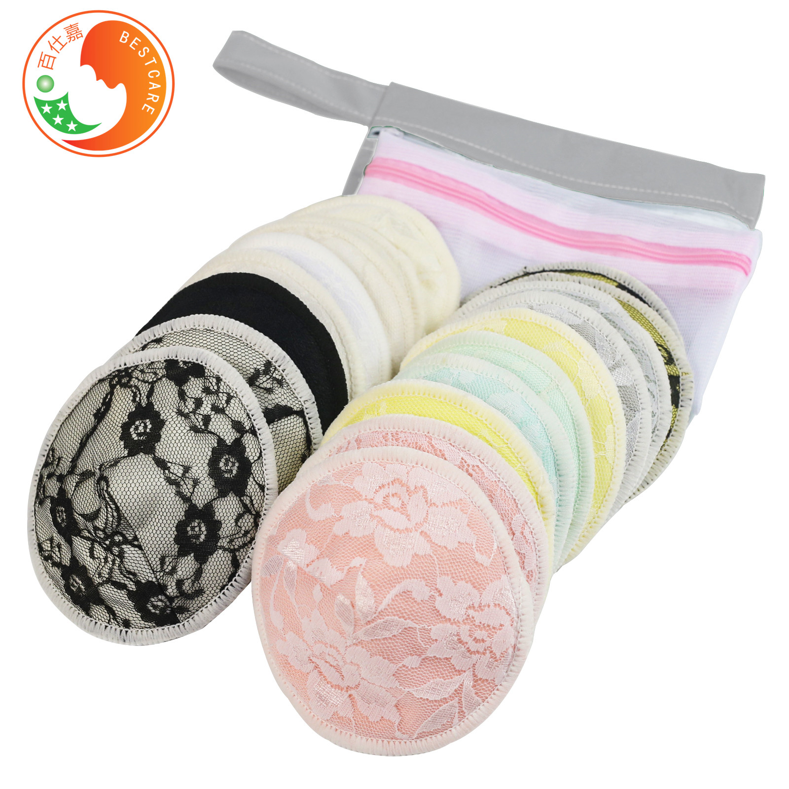 Silicone Dots Washable Breast Pads Bowl Shape Anti Slip Reusable Nursing Pads