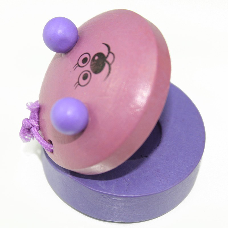 Castanets 2.5cm Wooden Clapper Toy Handle Musical Instruments