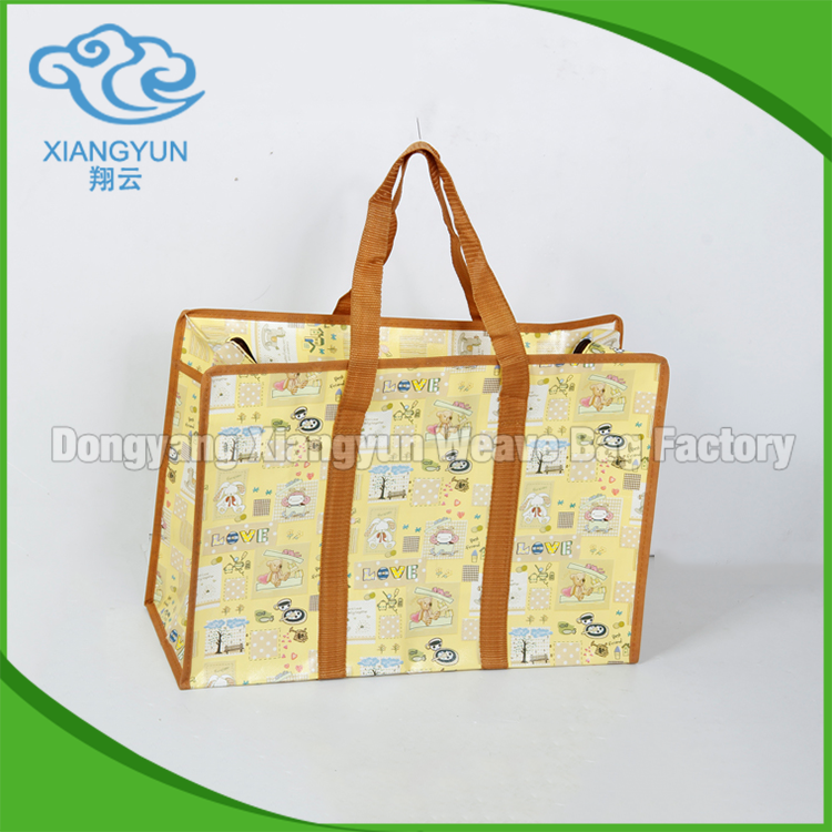 Colorful Laminated Pp Non Woven Bags Biodegradable Zip Shopping Bag Non Woven 50cm