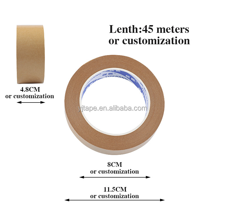 Pressure Sensitive Self Adhesive Carton Packing Brown Paper Tape Single Sided