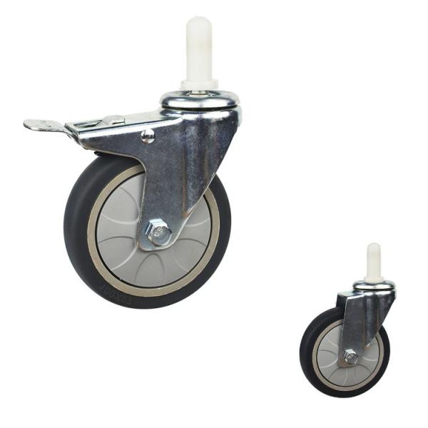 100mm TPR Trolley Wheels Heavy Duty With Square Stem