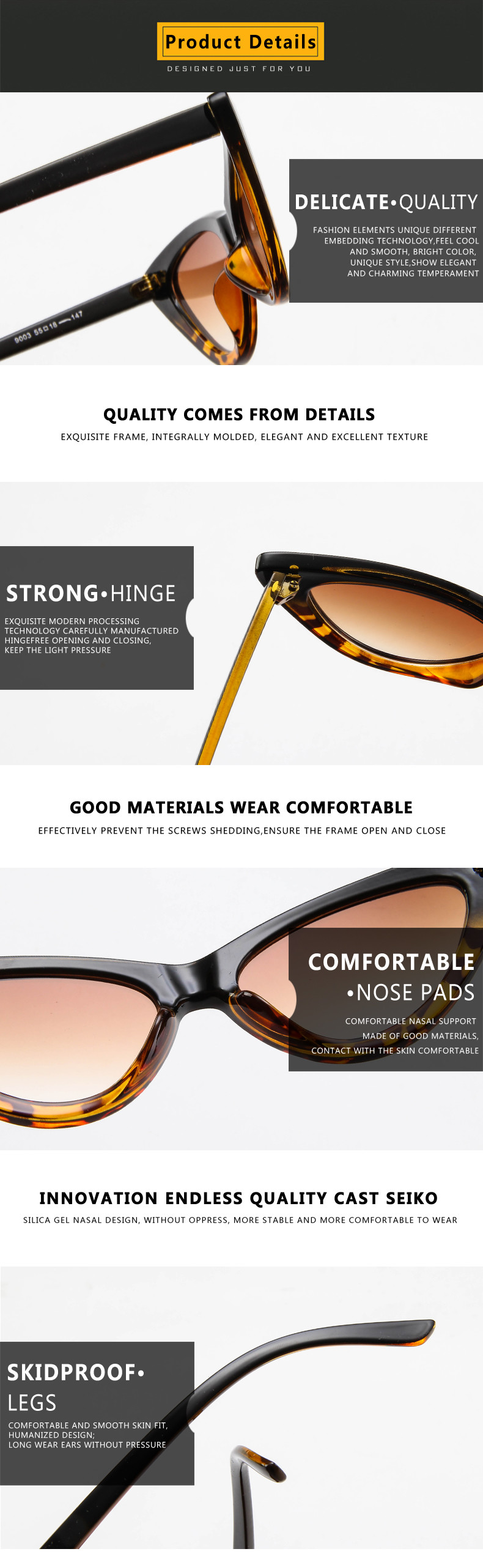 Retro Vintage Narrow Cat Eye Sunglasses Women Cat Eye Clout Glasses Plastic Frame