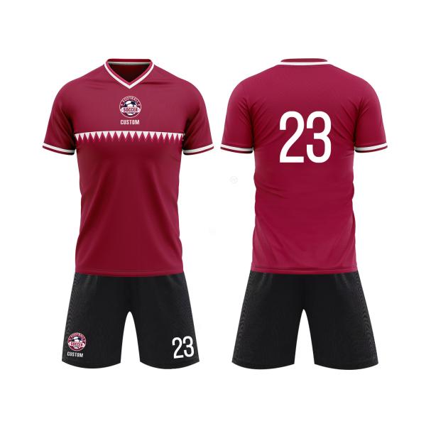 Breathable Custom Football Jerseys Soft Resist Moisture Wicking Red Football