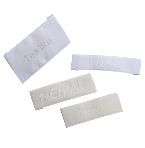 Custom Satin Woven Label Satin Damask Satin Fabric Labels Woven Edge Satin