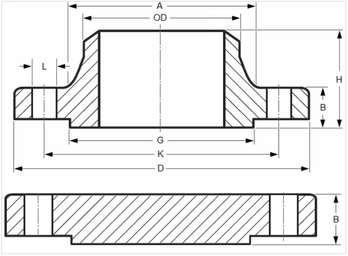 Forged ASME B16.47 Welding Neck Pipe Flange Serises B 150#-2500# Alloy C-276 Size 2'-24'