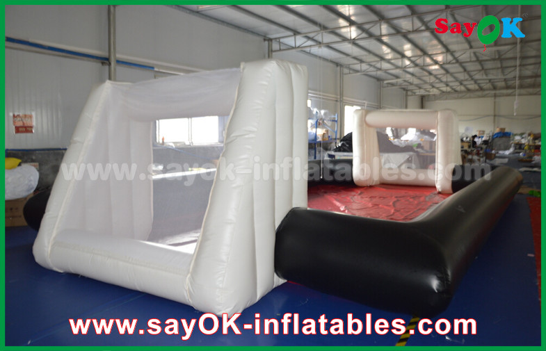 0.55mm PVC Custom White / Black Inflatable Soccer Field Commercial Grade Inflatables