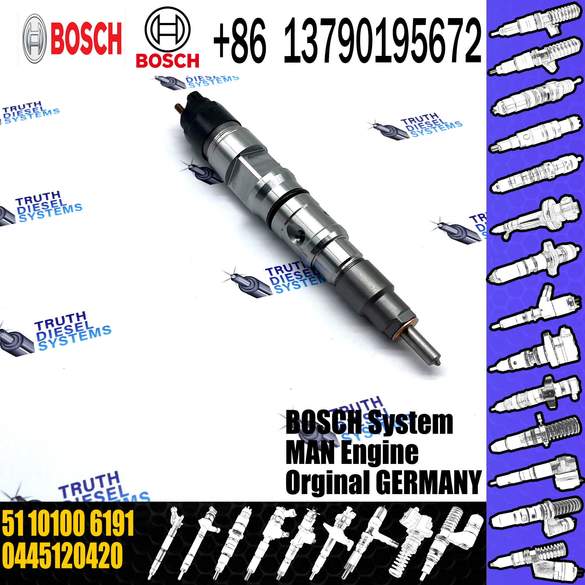 Common Rail Fuel Injector Nozzle 0445120420 51101006191 FOR D2676LF51 D2676LF52 D2676LF53