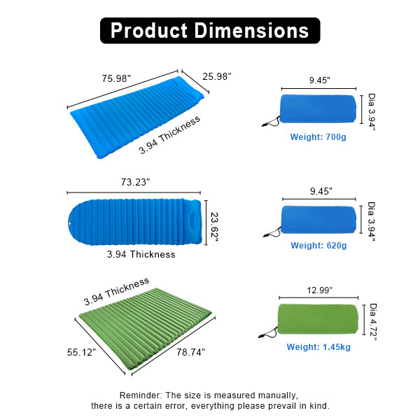 10cm Thickness Sleeping Bag Mat Double Wide Sleeping Bag With Pillow For Camping