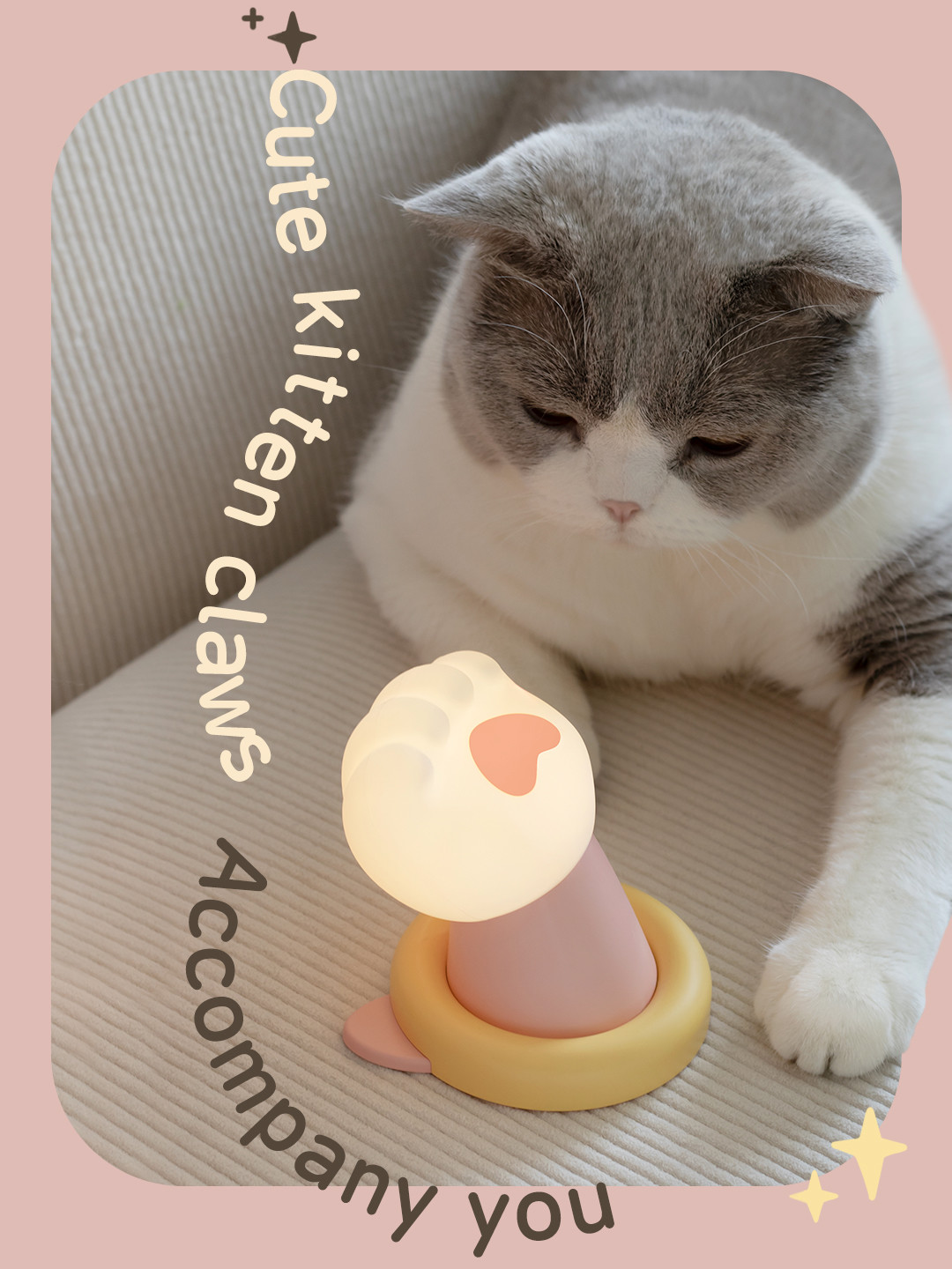 Cat Claw Creative Night Light Charging USB Birthday Gift Cute and Cute Practical Girl Gift Silicone Patting Light