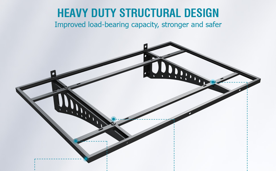 2x6ft Garage Storage Rack Warehouse Wall-Mounted Grid Shelf Metal Support Rack