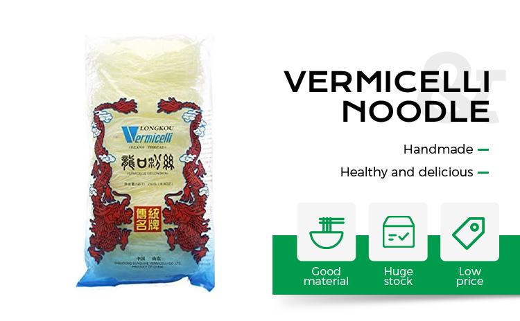 Grade A Vermicelli Coarse Cereal Type Dried Halal Longkou Green Bean Instant Product 250G