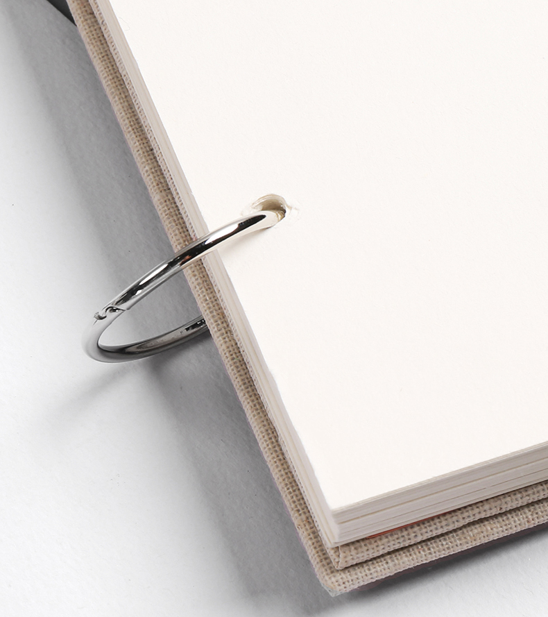 Retro Spiral Sketchbook Linen Hardcover 120 Pages 160 Gsm Refillable Notebook For Art Drawing