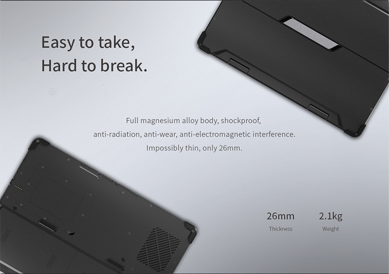 13 Inch Rugged Laptop with Waterproof Design Backlit Keyboard and Fingerprint Recognition