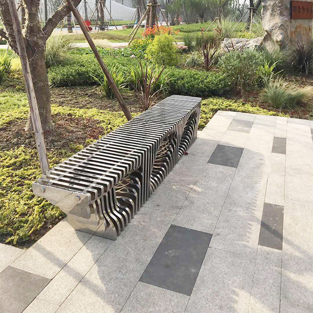 Excellent Adhesion 2800mm Stainless Steel Garden Benches