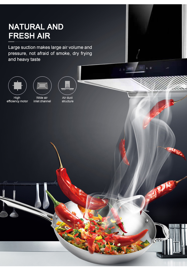 Commercial Cooker 75cm 800 Cfm Range Hood Modern Style