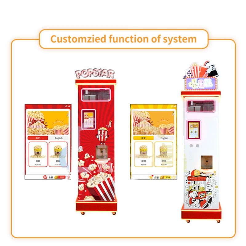 Popcorn Machine Card Operated Vendor Popcorn Coin Food Snack Vending Machine Distributors