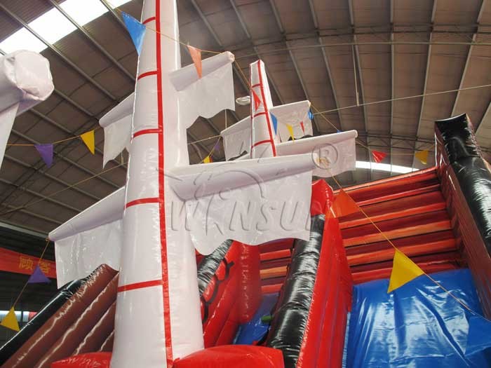 Pirate Ship Style Inflatable Dry Slide In 10x6x3m / Customized Size