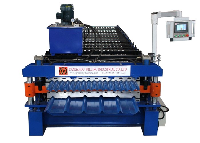 Color Coated Delta 4m/Min Roof Tile Roll Forming Machine