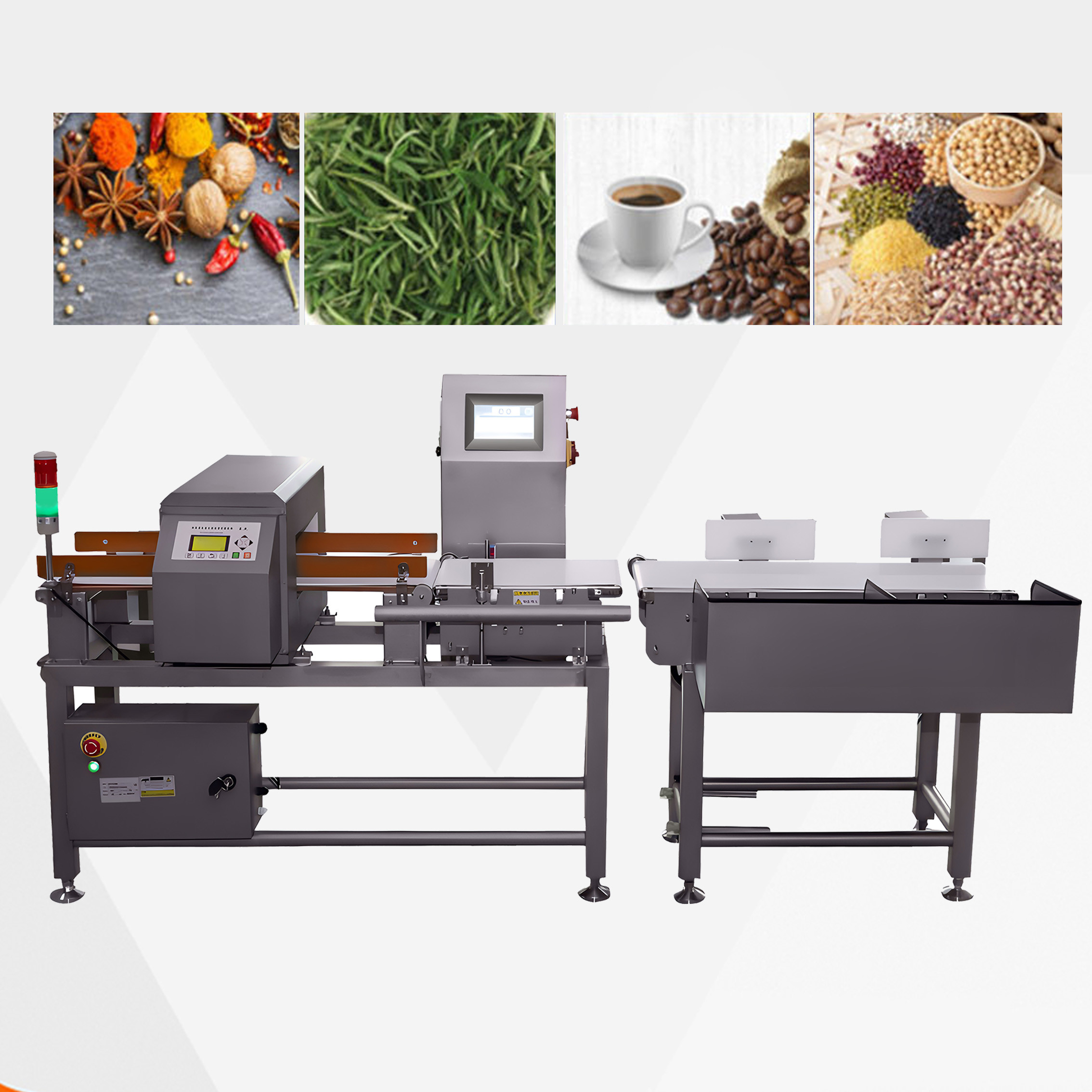 110V-220V Stainless Steel Check Weigher And Metal Detector Combo With 8 Inch Touch Screen