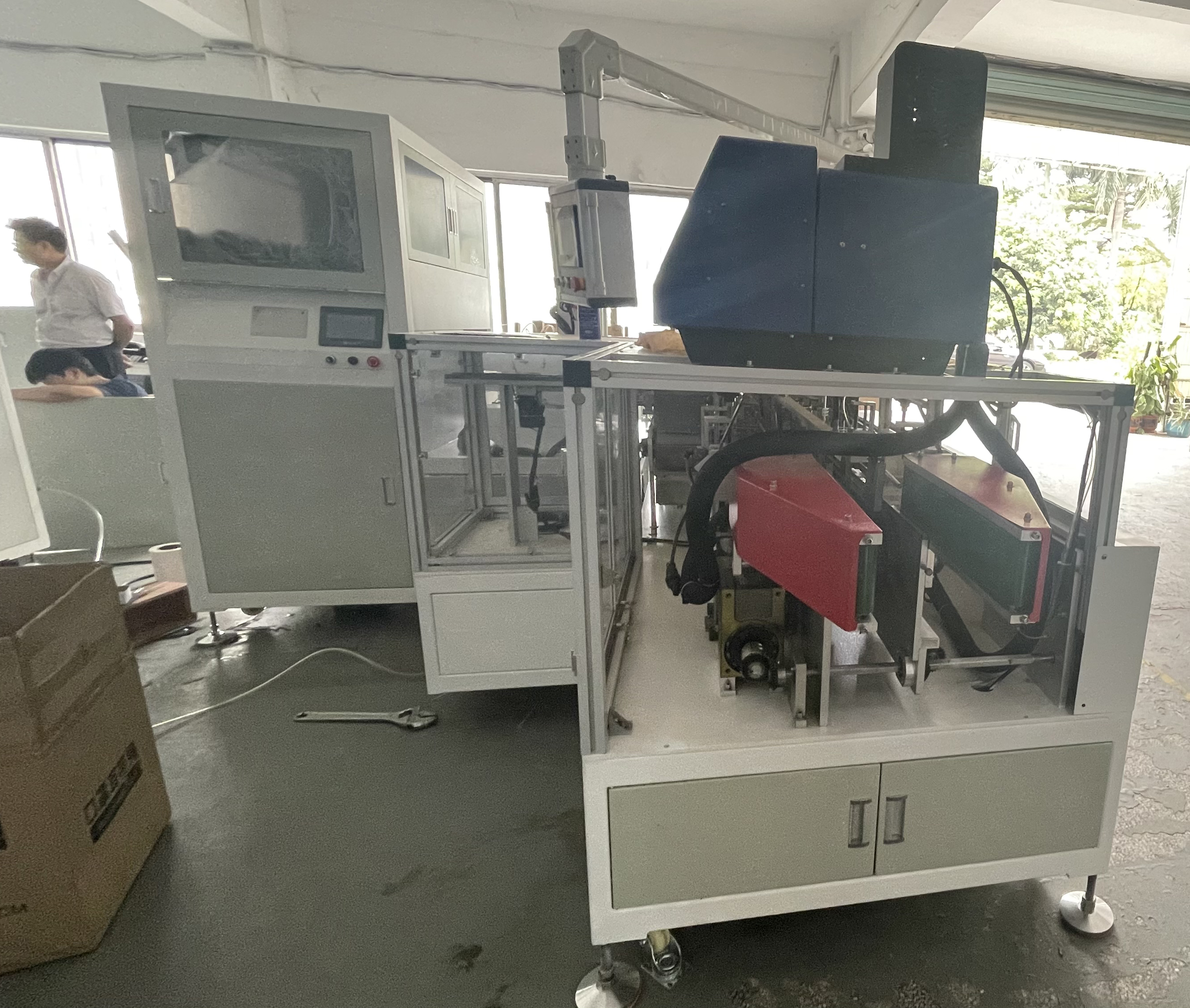 High Speed Automatic 3ply Mask Packing Machine 50pcs Face Mask Box Cartoning Machine
