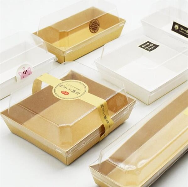 Wholesale custom Paper Cookies packing Cake Box with PVC window,Wholesale Plastic Square Birthday Wedding Packaging Clea