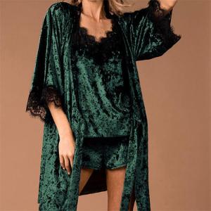 China 2021 Fashionable Short Tank Top Sexy Lace Bathrobe For Women Home Wear on sale