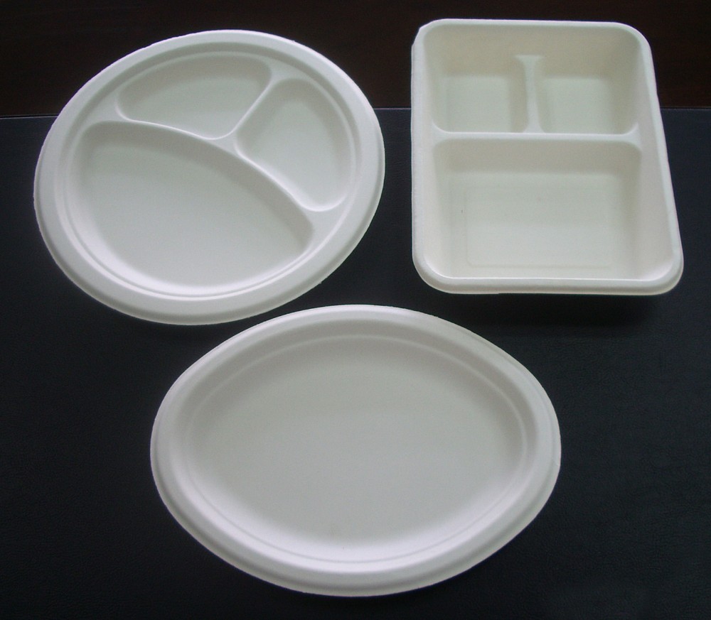 PLC Control Bagasse Paper Plate Making Machine , Disposable Bowl Making Machine 100kw